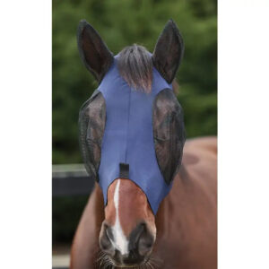 Weatherbeeta - Insektmaske, Stretch med �rer - FULL / Bl�/Sort
