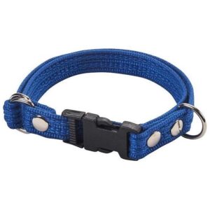 Webbing halsb�nd med snapl�s, Bl�, 25 - 40 cm