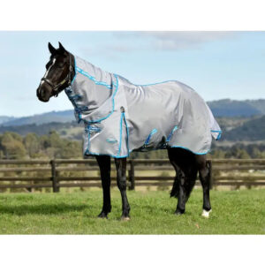 Weatherbeeta - Flued�kken, Comfitec Hexi Shield, Combo Neck - 5'9 / Silver/Teal Blue