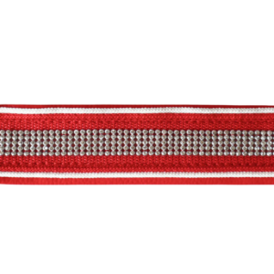 Finntack Elite bringestykke med diamanter - Pony, R�d/s�lv