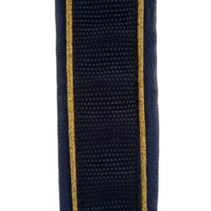 Pandeb�nd med pipe og broderet navn - Navy/guld