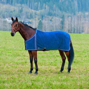 Finntack fleece d�kken med netfoer - Bl�, 135cm