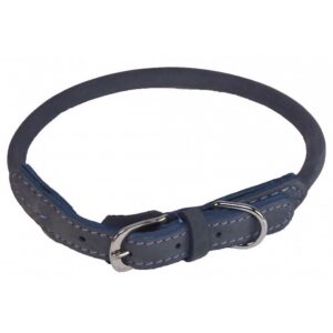 Racy l�der halsb�nd, Bl�, 35 cm