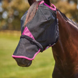 Weatherbeeta - Fluemaske, Comfitec Deluxe Durable Meshmaske med n�se - COB / Lilla/Sort