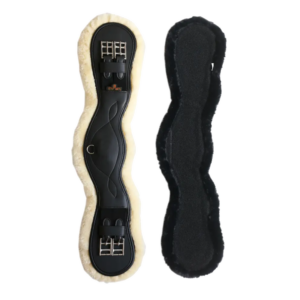 Kentucky - Anatomisk kort sort l�der gjord med aftageligt lammeskind i 2 farver - 60cm