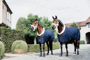 Kentucky - St�vne d�kken med pels kant, Show rug 160g, Navy - Navy / 115cm