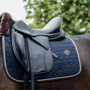 Kentucky - Dressur underlag med pels, diamant quilting, Navy - Navy
