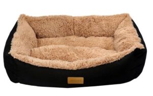 Hundeseng Stella, sort/beige, 62 x 44 cm