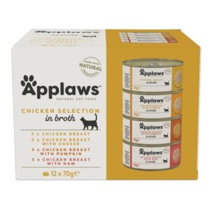 Applaws Cat D�semad, Chicken Selection in Broth,12 x 70g