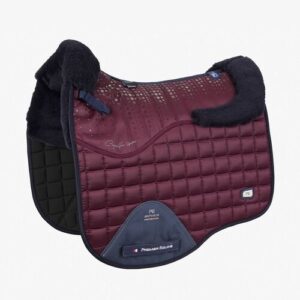 Premier Equine Capella Close Contact Merino Wool Dressur Underlag - Vinr�d/navy merino
