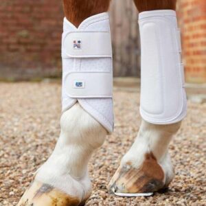 Premier Equine Carbon Air-Tech Double Locking Brushing Boots - L, Hvid