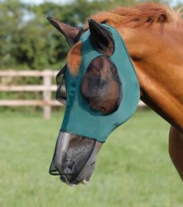 Premier Equine Comfort Lycra Xtra insektmaske med mulenet - Gr�n, L