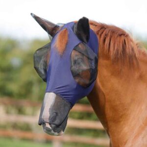 Premier Equine Comfort Lycra Xtra insektmaske med mulenet - Navy, L