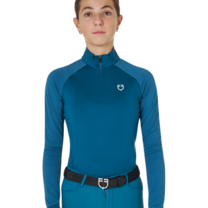 Equestro Junior Baselayer Bluse - Blue Coral - 8 ÅR
