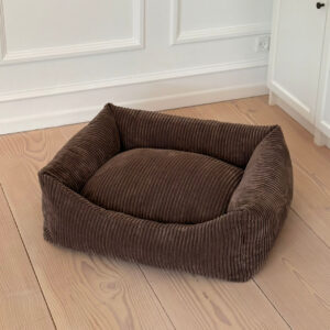 Bj�rk hundekurv - M�rk brun i bred fl�jl - Large