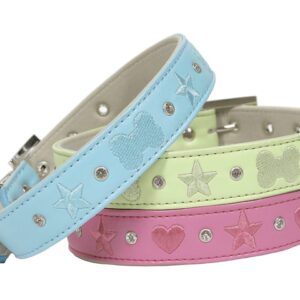 Hundehalsb�nd med broderi - Lime