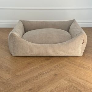 Bj�rk hundekurv / smal fl�jl i beige / str. Large