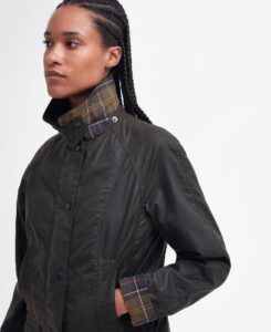 Barbour - Dame voks jakke, Classic, Beadnell, Oliven - Olive / 38