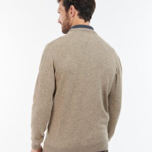 Barbour - Pullover, herre, Essential Lambswool Crew - Fossil - Fossil / XL