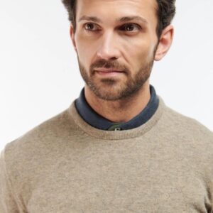Barbour - Pullover, herre, Essential Lambswool Crew - Fossil - Fossil / XXL