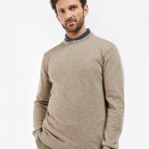 Barbour - Pullover, herre, Essential Lambswool Crew - Fossil - Fossil / M