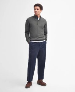 Barbour - Herre, Sweater, Cotton Half Zip, Olive - M / Olive Marl