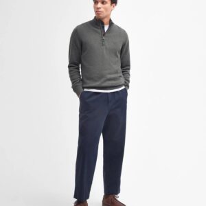 Barbour - Herre, Sweater, Cotton Half Zip, Olive - L / Olive Marl