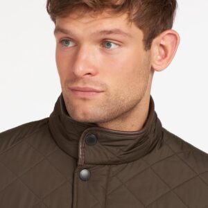 Barbour - Jakke, herre, Powell Quilt - Olive/Forest Mist / XXL