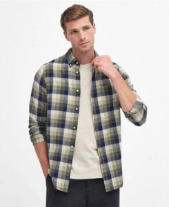 Barbour - Herre, Skjorte, Hillroad, Tailored fit - Olive - M / Olive