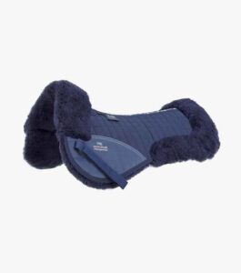 Premier Equine Merino Lammeskinds sadelpad - Navy/natur merino