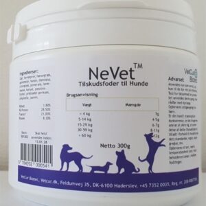 Vetcur NeVet pulver tilskud til hund, 300g