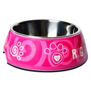 ROGZ Bubble Pink Paw Hundesk�l - Medium