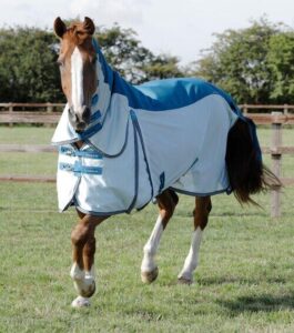 Premier Equine Stay-Dry Mesh Air Fly d�kken - Bl� - 6,0" (135cm)