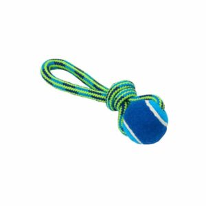 BUSTER Colour Rope Tuggaball (Bl�/Lime) - Medium