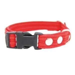 Webbing halsb�nd med snapl�s, R�d, XLarge