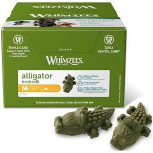 Whimzees Alligator Dental Stick Medium, kasse med 65 stk