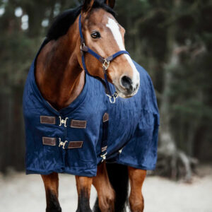 Kentucky - Stald d�kken med imiteret kaninpels, Stable rug 0 g, Navy - Black/black / 125cm