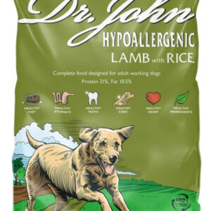 12,5 kg Dr. John Hypoallergenic Lamb - monoprotein hvedefrit voksenfoder med lam