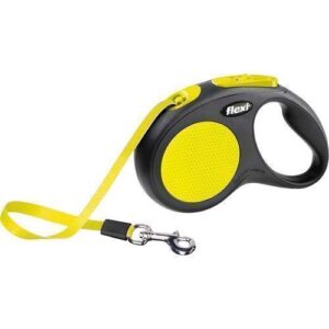 Flexi Neon, B�nd line, Medium, Neon gul, 5M, Max 25kg