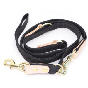 Sort Hundesnor med karabinhage - Dressurline 25 mm x 250 cm i webbing