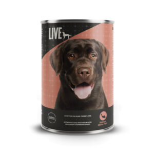LIVE Dog V�dfoder med Laks/Hvid Fisk - 395 gram