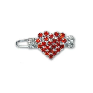 "Red Heart" H�rclips med Rhinsten