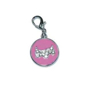 "Round Dog" Vedh�ng til hundehalsb�nd (Rosa)