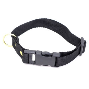 Sort Halsb�nd - Halsrem i webbing, 25 mm x 40 cm