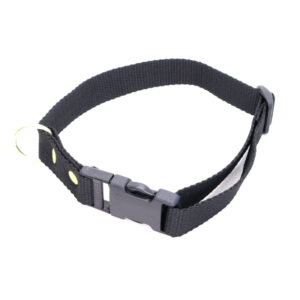 Sort Halsb�nd - Halsrem i webbing, 25 mm x 60 cm