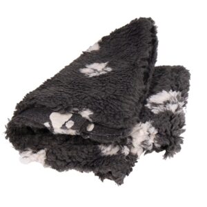 Vetbed med stof bund, gr� med poter, medium, 75x100 cm