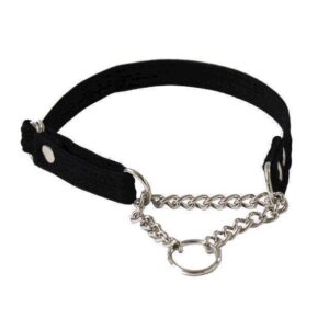 Webbing halsb�nd med k�de, sort, XLarge