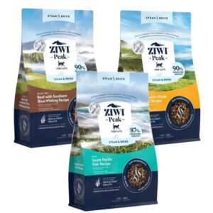 ZiwiPeak Cat Steam & Dried pr�vepakke LUKSUSFODER, 3 x 800g